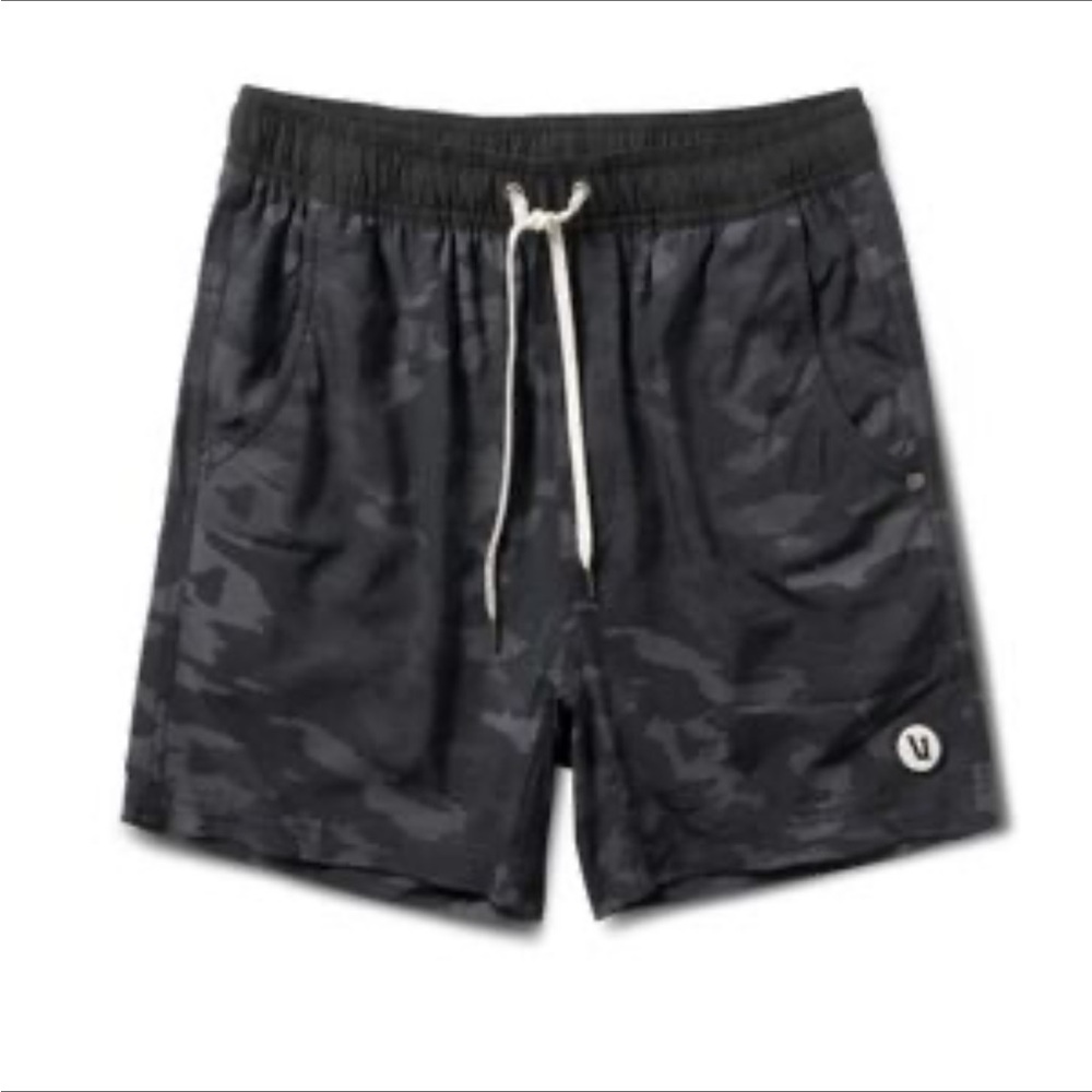 Vuori Black and Grey Camo Lined Kore Athletic Shorts